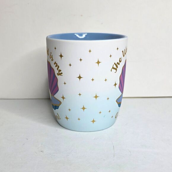 Luna & Sage The World Is My Oyster Sea Shore Shell Blue Summer Beach Mug - NEW - Picture 3 of 6